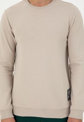 Erkek Regular Fit Bisiklet Yaka Taş Sweatshirt - 50293471007