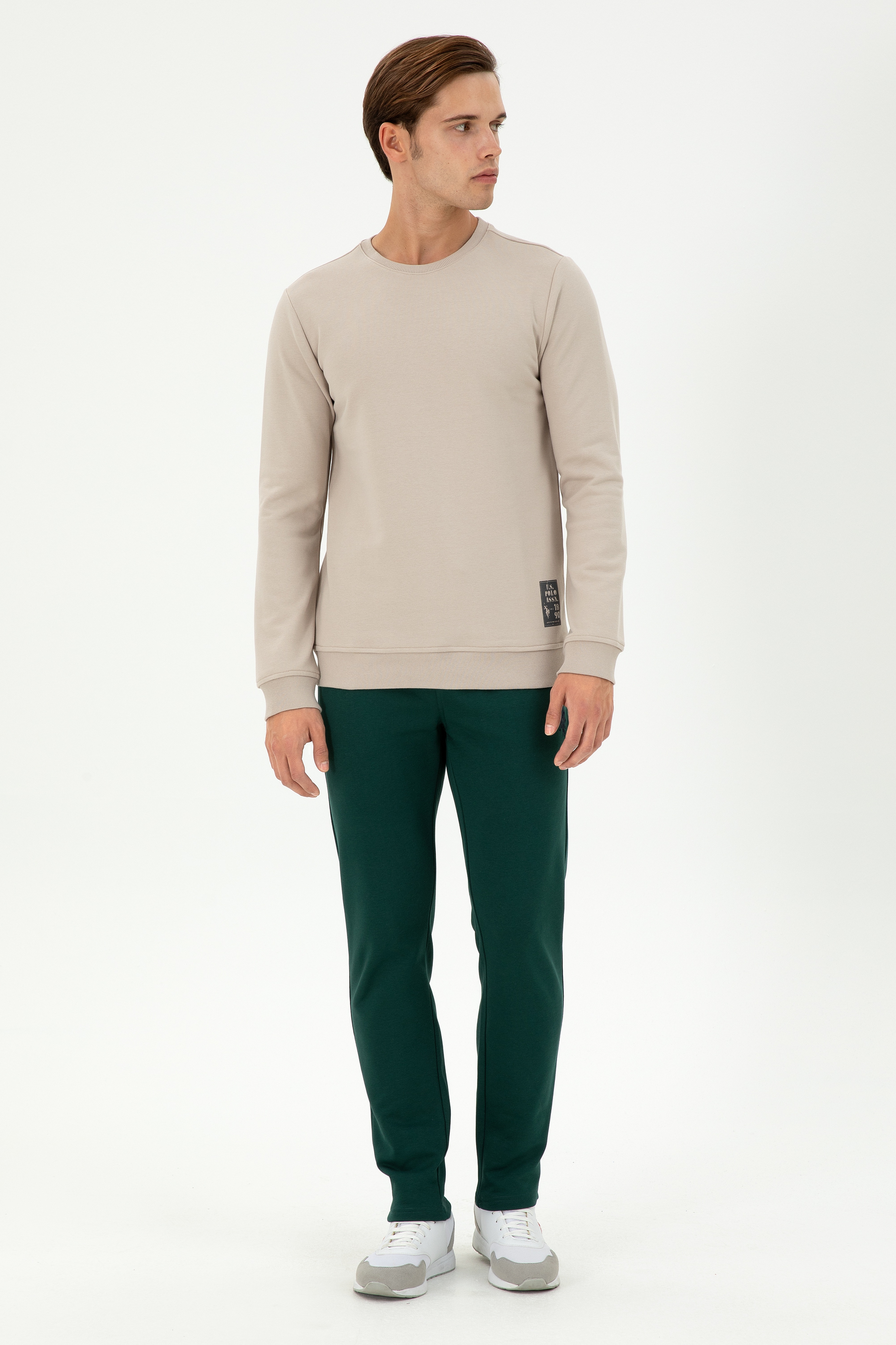 Erkek Regular Fit Bisiklet Yaka Taş Sweatshirt - Image 4