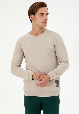 Erkek Regular Fit Bisiklet Yaka Taş Sweatshirt - 50293471007