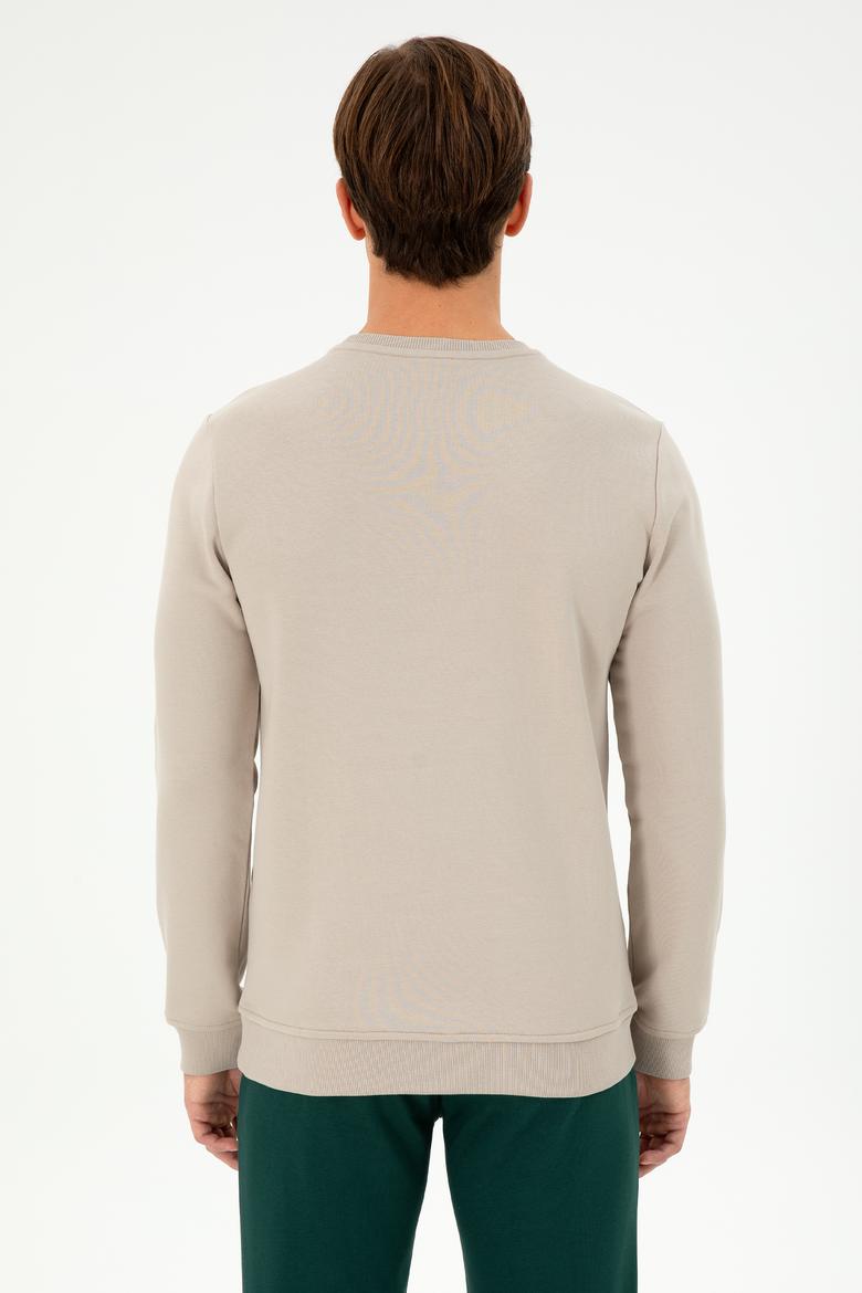 Erkek Regular Fit Bisiklet Yaka Taş Sweatshirt - 50293471007