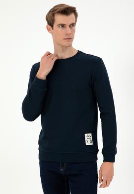 Erkek Regular Fit Bisiklet Yaka Lacivert Sweatshirt - 50293471028