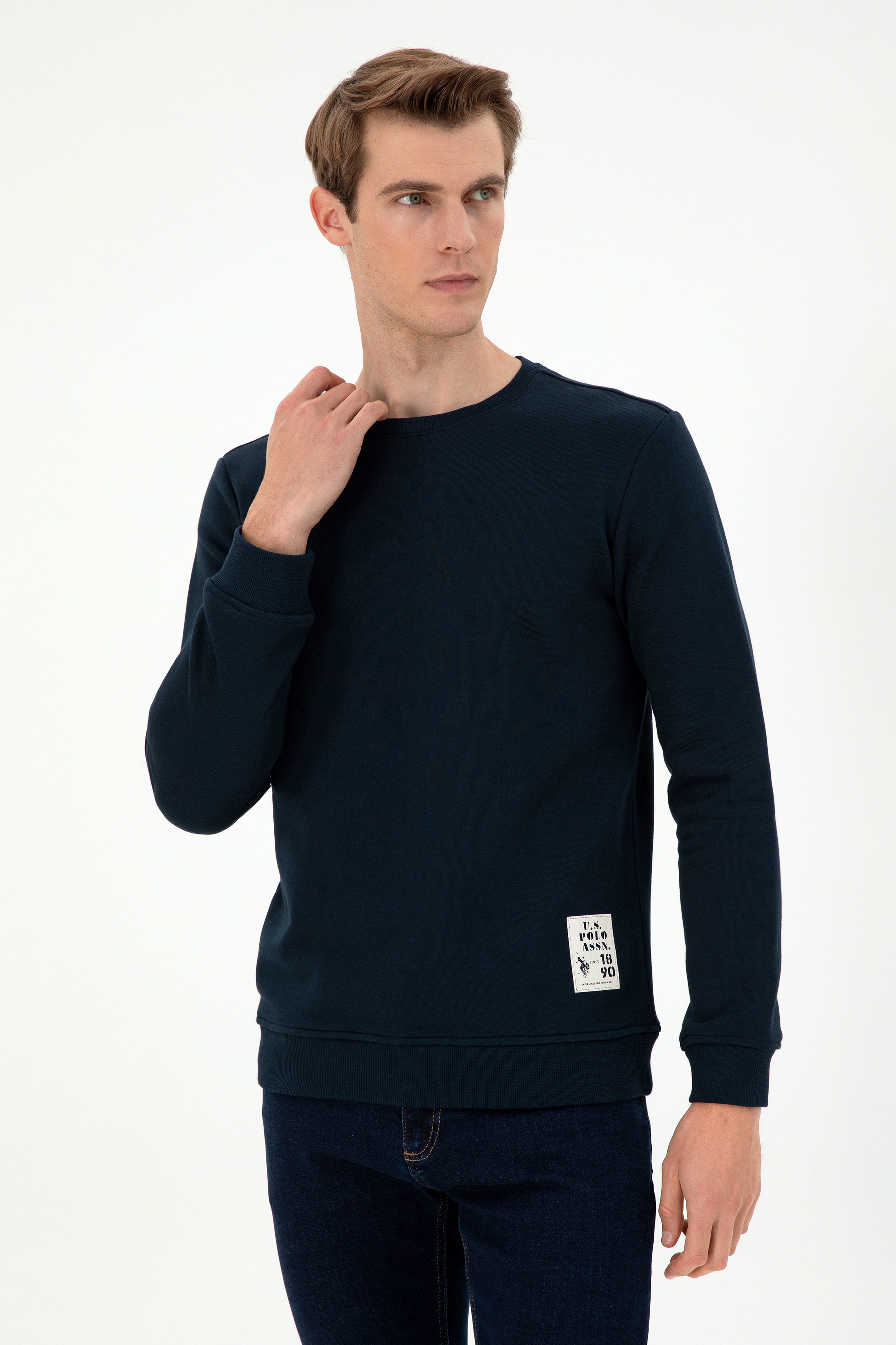 Erkek Regular Fit Bisiklet Yaka Lacivert Sweatshirt - Image 3