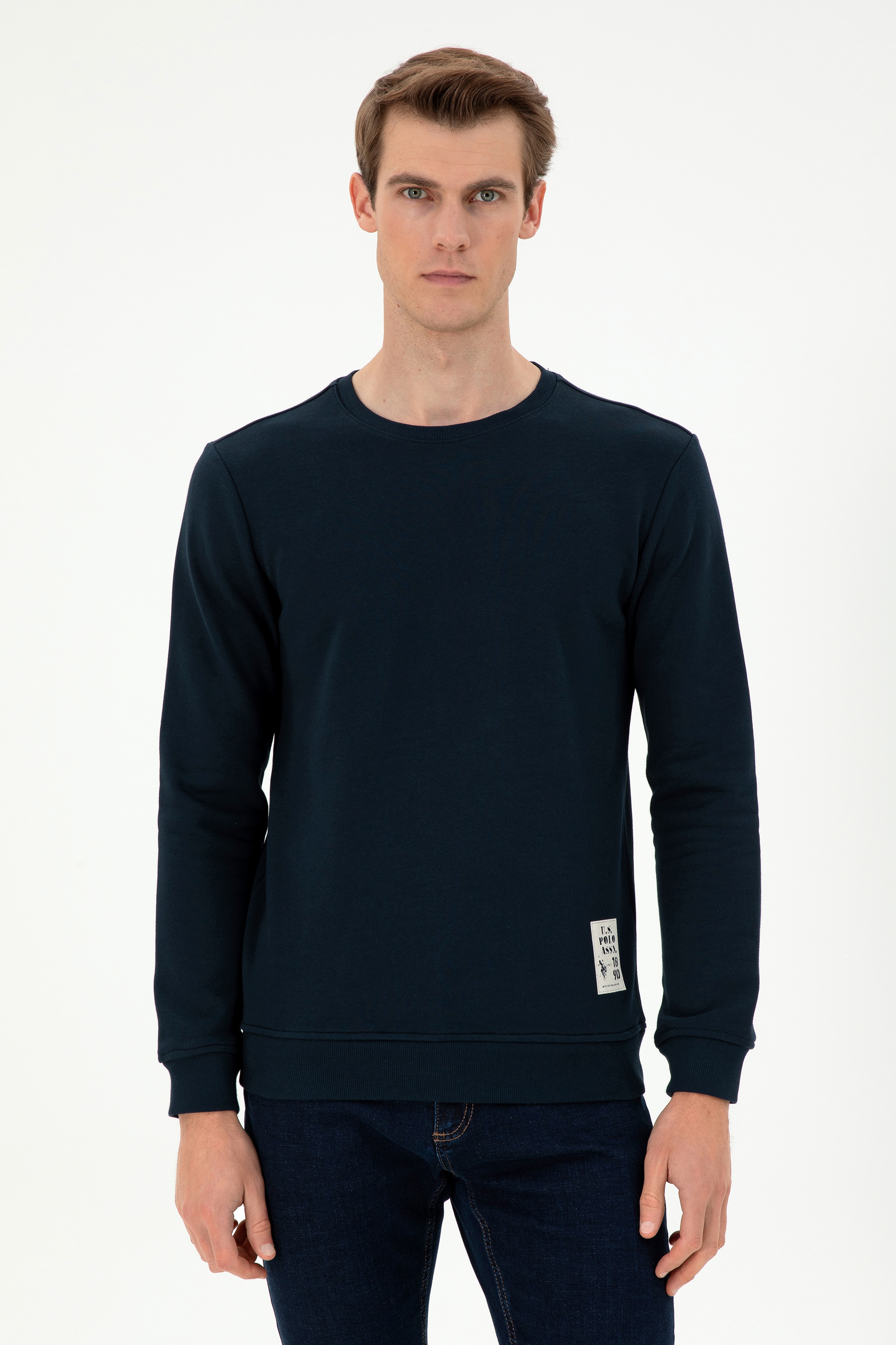 Erkek Regular Fit Bisiklet Yaka Lacivert Sweatshirt - Image 1