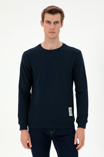 Erkek Regular Fit Bisiklet Yaka Lacivert Sweatshirt