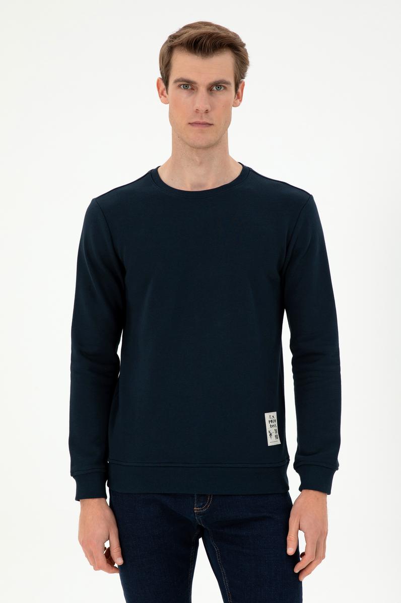Erkek Regular Fit Bisiklet Yaka Lacivert Sweatshirt
