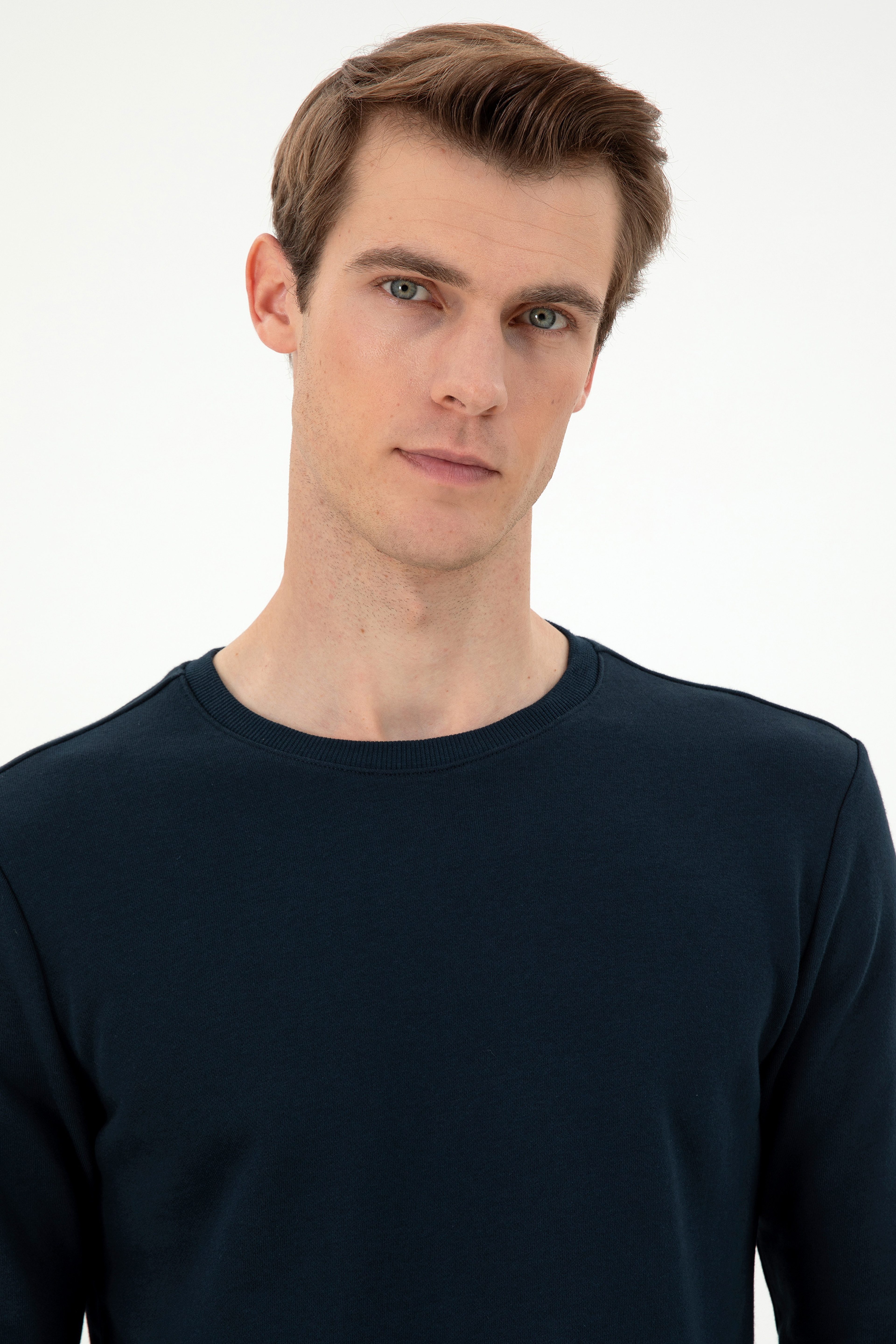 Erkek Regular Fit Bisiklet Yaka Lacivert Sweatshirt - Image 2