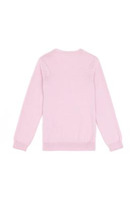 Kız Çocuk Pembe V Yaka Basic Kazak - 50294198036