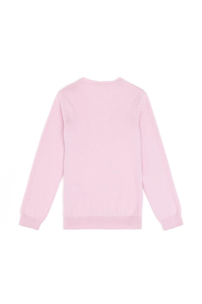 Kız Çocuk Pembe V Yaka Basic Kazak - 50294198036