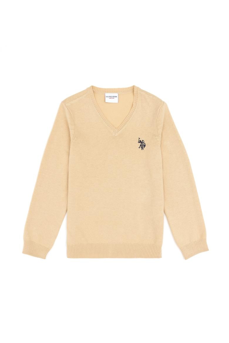 Kız Çocuk Kum V Yaka Basic Kazak - 50294198070