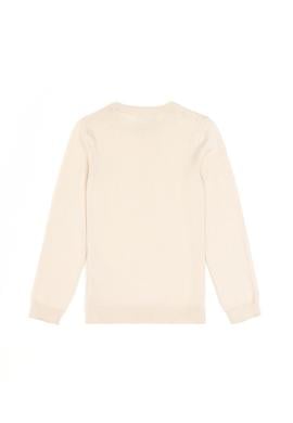 Kız Çocuk Krem Bisiklet Yaka Basic Kazak - 50293586080