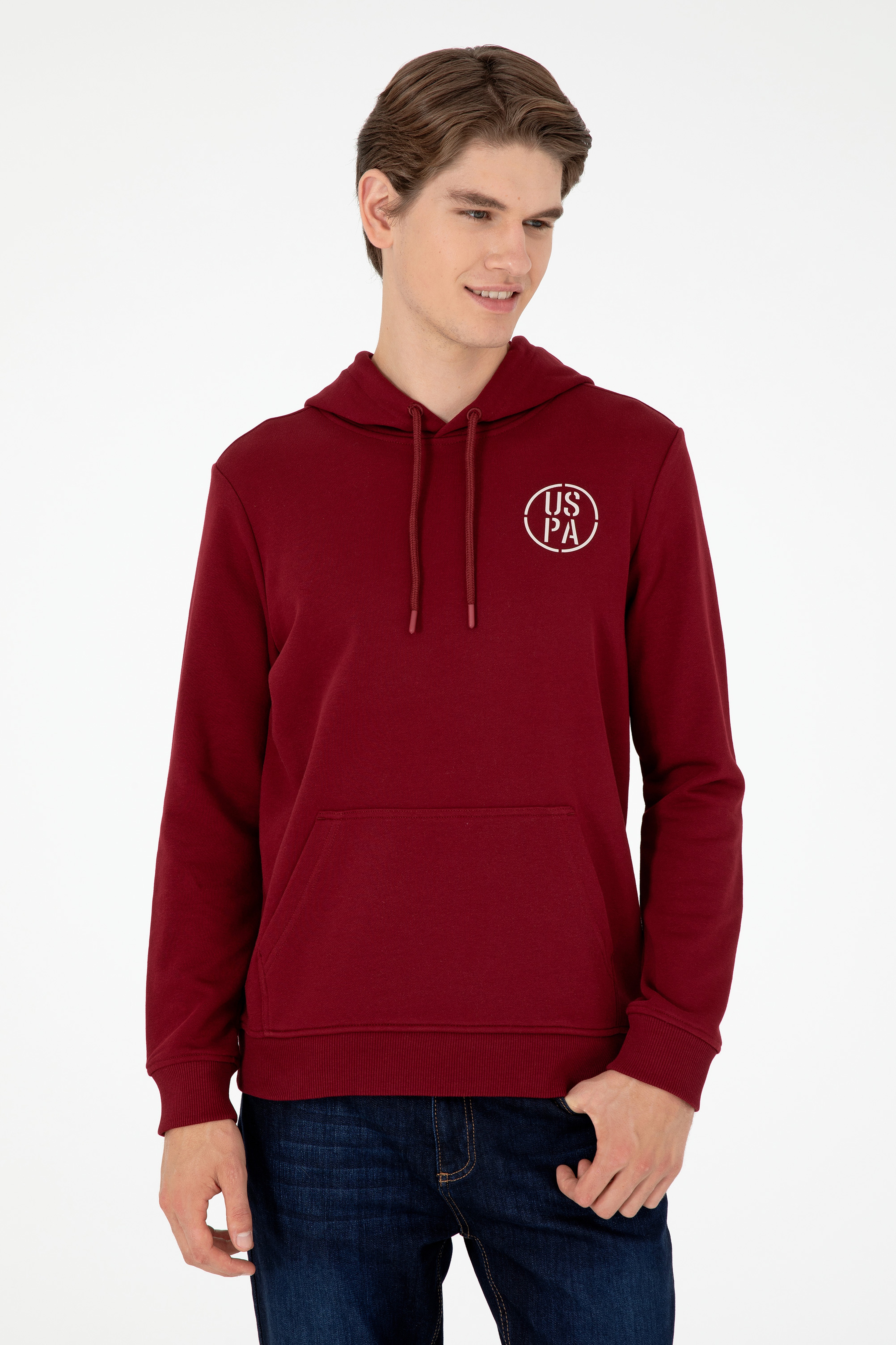 Erkek Bordo Sweatshirt - Image 3