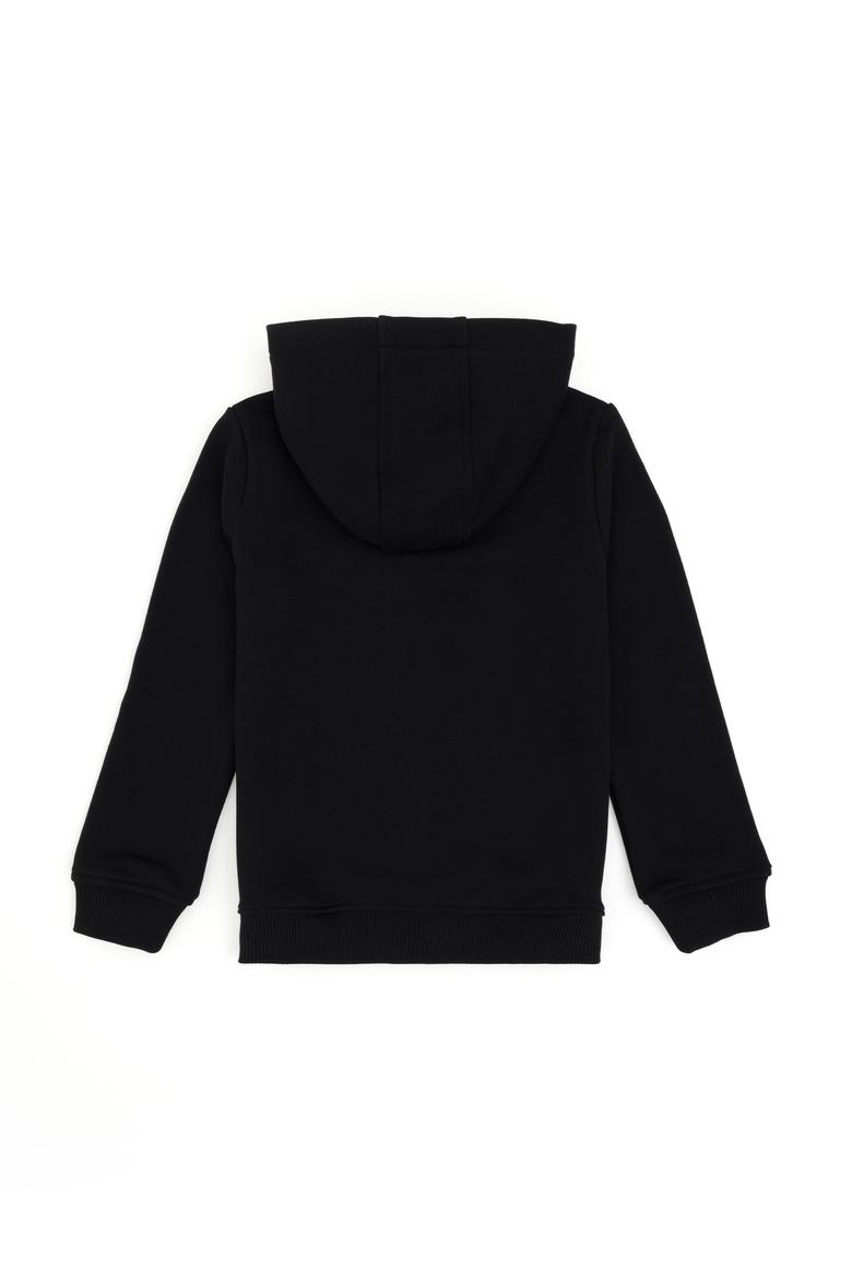 Erkek Çocuk Siyah Basic Fermuarlı Sweatshirt - 50293536017
