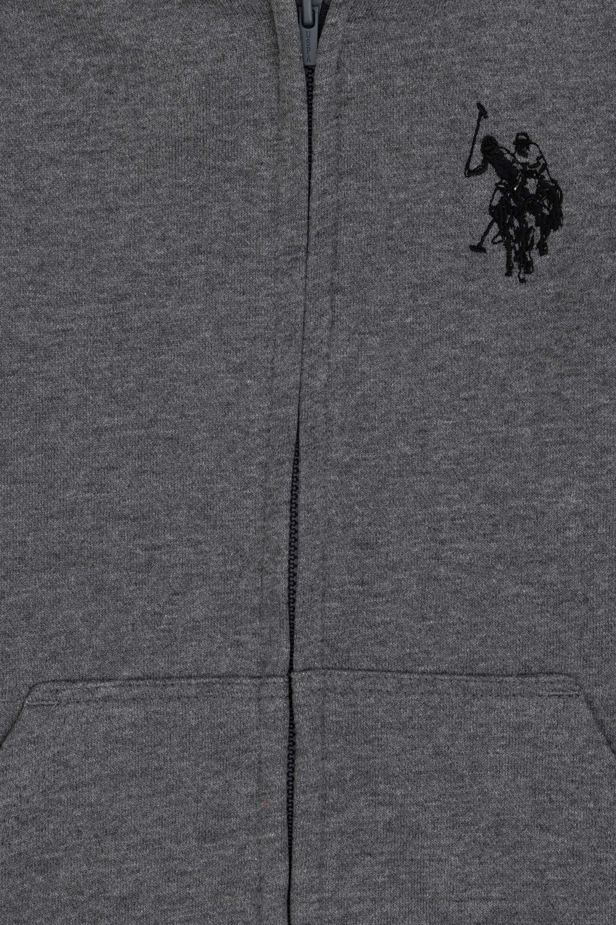 Erkek Çocuk Antrasit Melanj Basic Fermuarlı Sweatshirt - Image 5