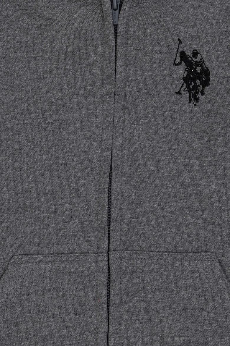 Erkek Çocuk Antrasit Melanj Basic Fermuarlı Sweatshirt - 50293536061