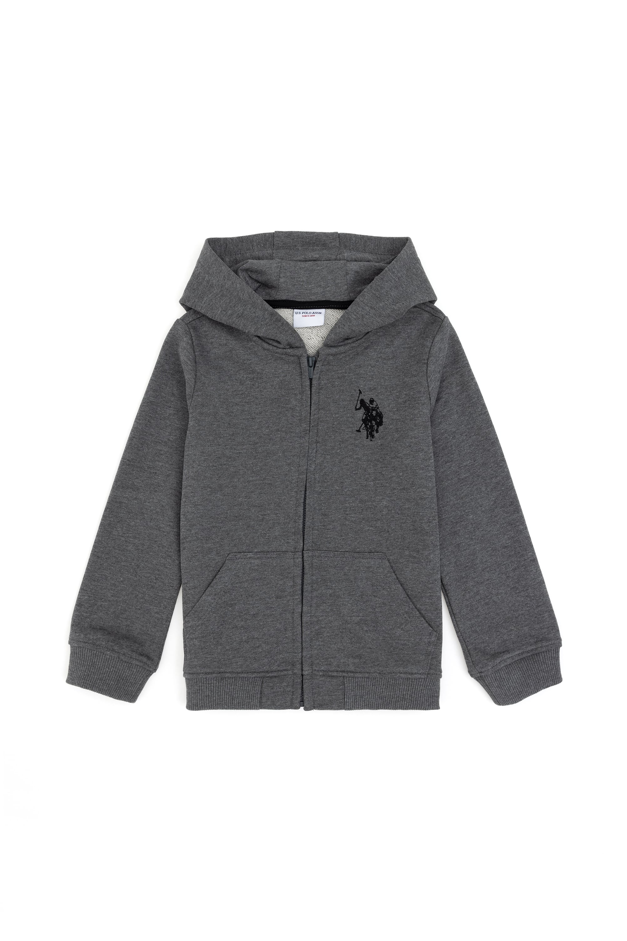 Erkek Çocuk Antrasit Melanj Basic Fermuarlı Sweatshirt