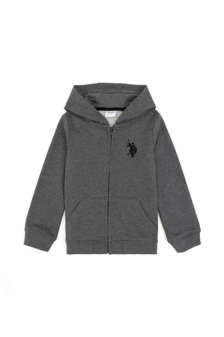 Erkek Çocuk Antrasit Melanj Basic Fermuarlı Sweatshirt - 50293536061