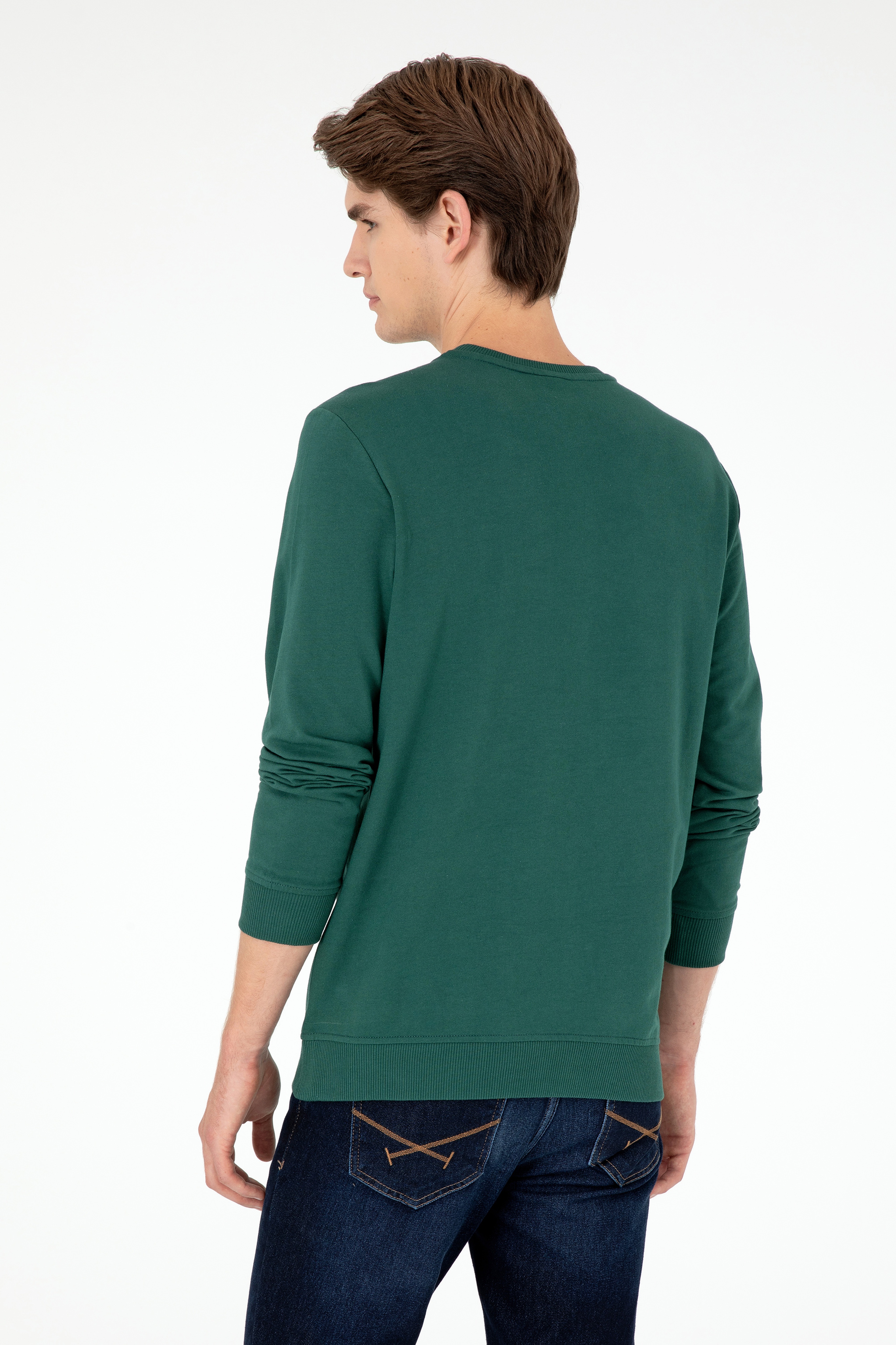 Erkek Koyu Yeşil Sweatshirt - Image 5