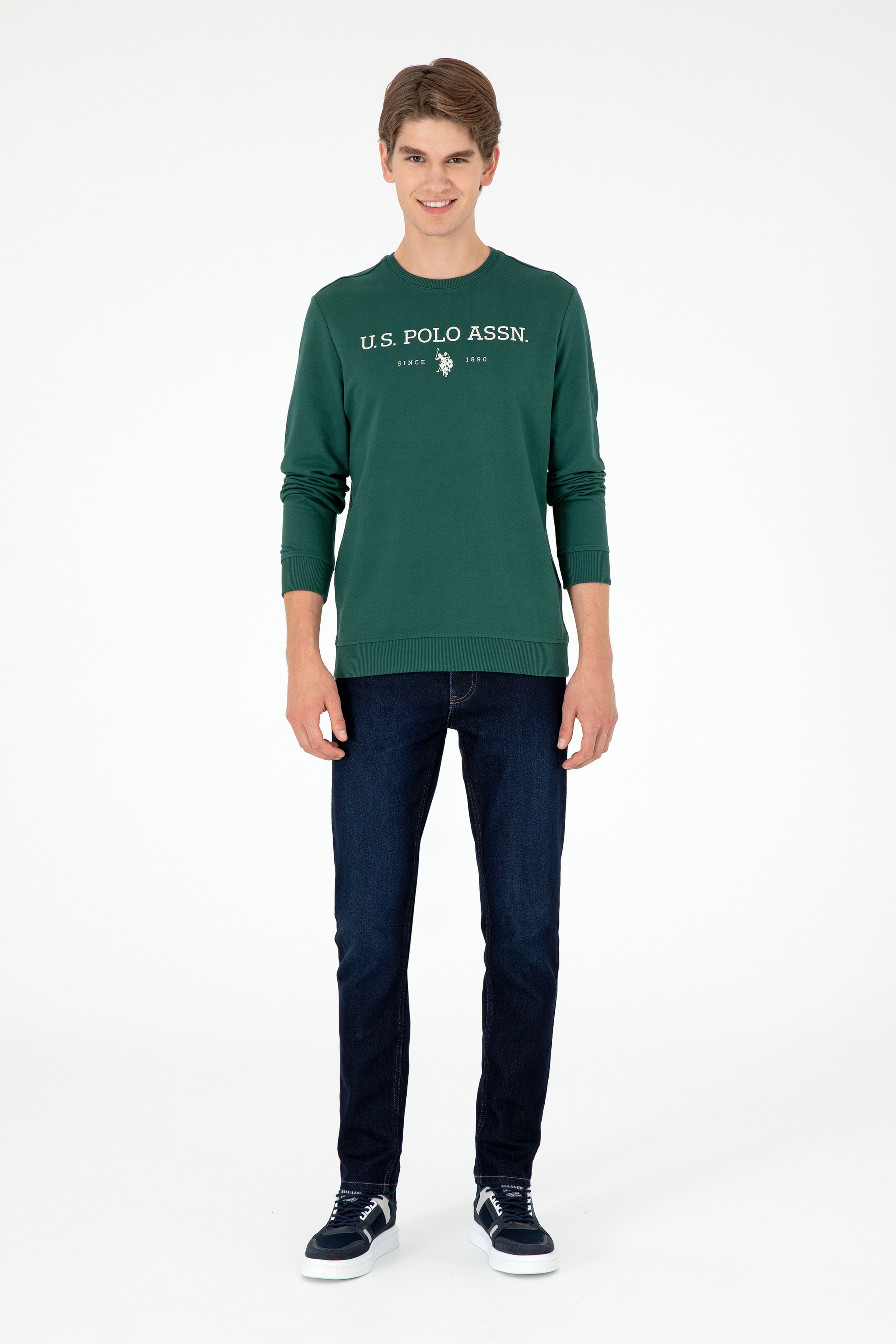 Erkek Koyu Yeşil Sweatshirt - Image 4