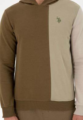 Erkek Regular Fit Kapüşonlu Haki Sweatshirt - 50293451060