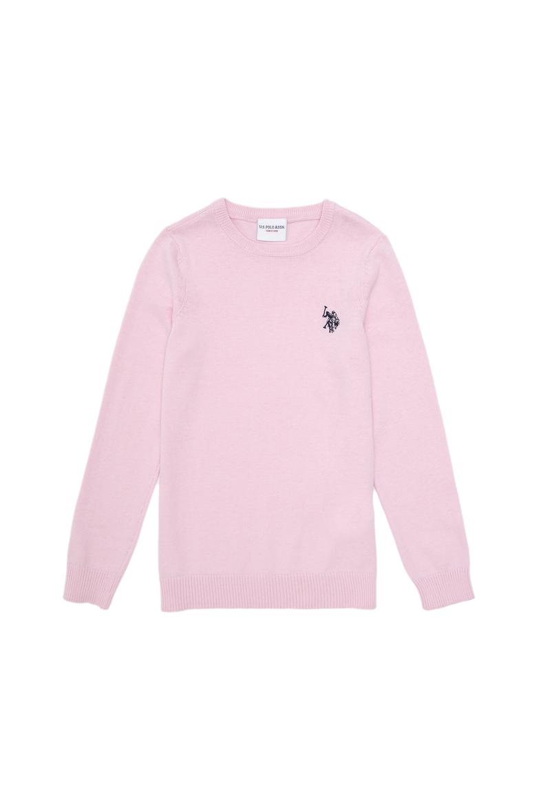 Kız Çocuk Pembe Bisiklet Yaka Basic Kazak - 50293586100