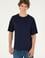 Erkek Oversize Fit Bisiklet Yaka Lacivert Tişört