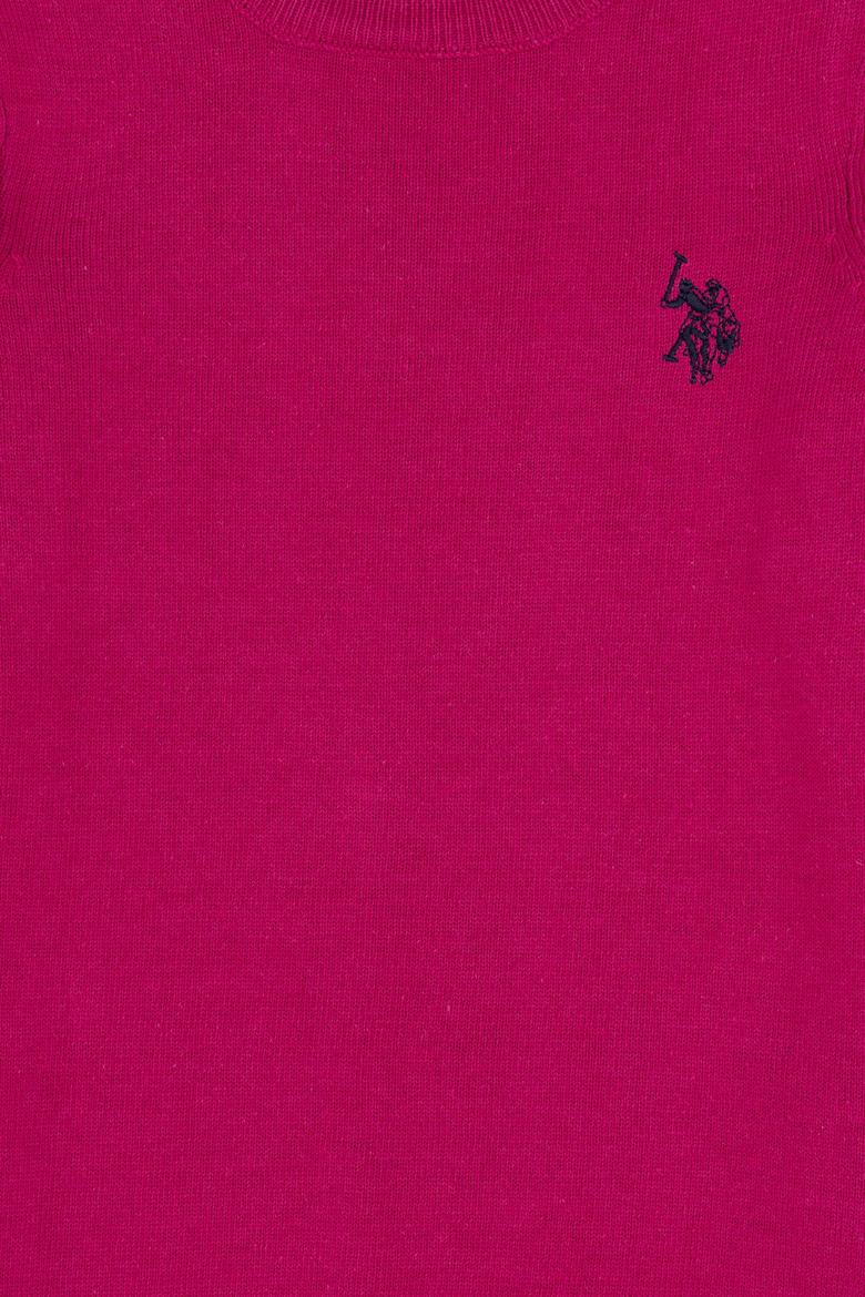 Kız Çocuk Fuşya Bisiklet Yaka Basic Kazak - 50293586156