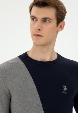 Erkek Lacivert Bisiklet Yaka Kazak - 50297043006