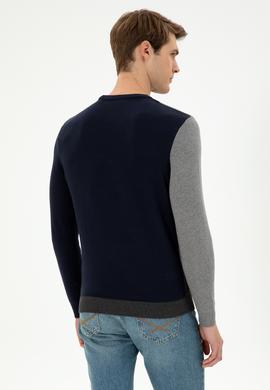 Erkek Lacivert Bisiklet Yaka Kazak - 50297043006