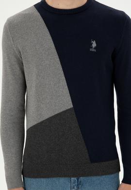 Erkek Lacivert Bisiklet Yaka Kazak - 50297043006