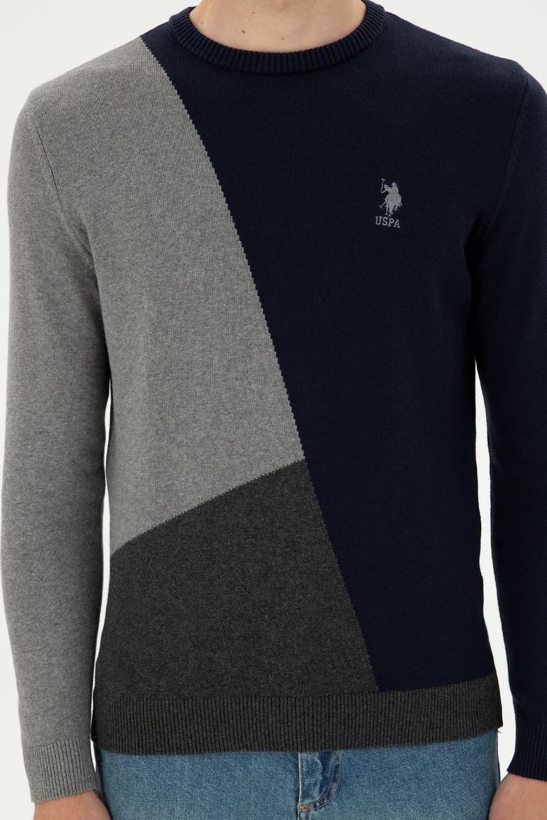 Erkek Lacivert Bisiklet Yaka Kazak - 50297043006