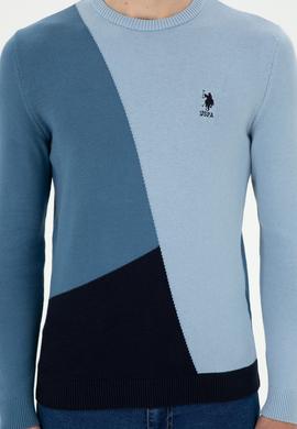 Erkek Saks Bisiklet Yaka Kazak - 50297043042