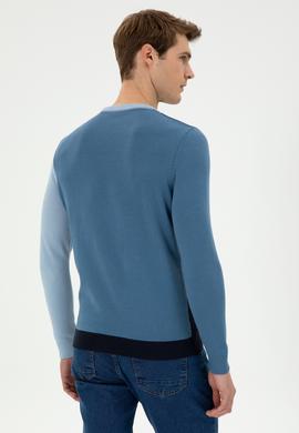 Erkek Saks Bisiklet Yaka Kazak - 50297043042