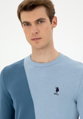 Erkek Saks Bisiklet Yaka Kazak - 50297043042