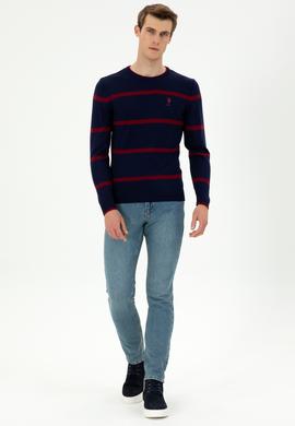 Erkek Lacivert Bisiklet Yaka Kazak - 50297039016