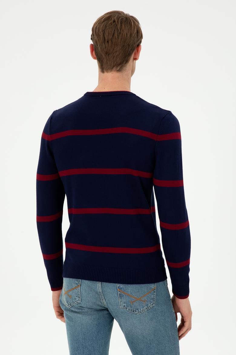 Erkek Lacivert Bisiklet Yaka Kazak - 50297039016