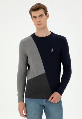 Erkek Lacivert Bisiklet Yaka Kazak - 50297043006