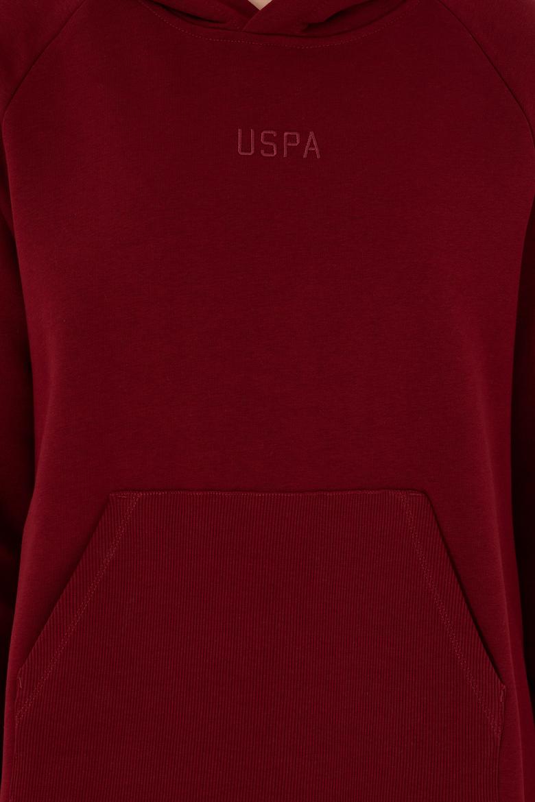 Kadın Bordo Kapüşonlu Sweatshirt - 50296944013