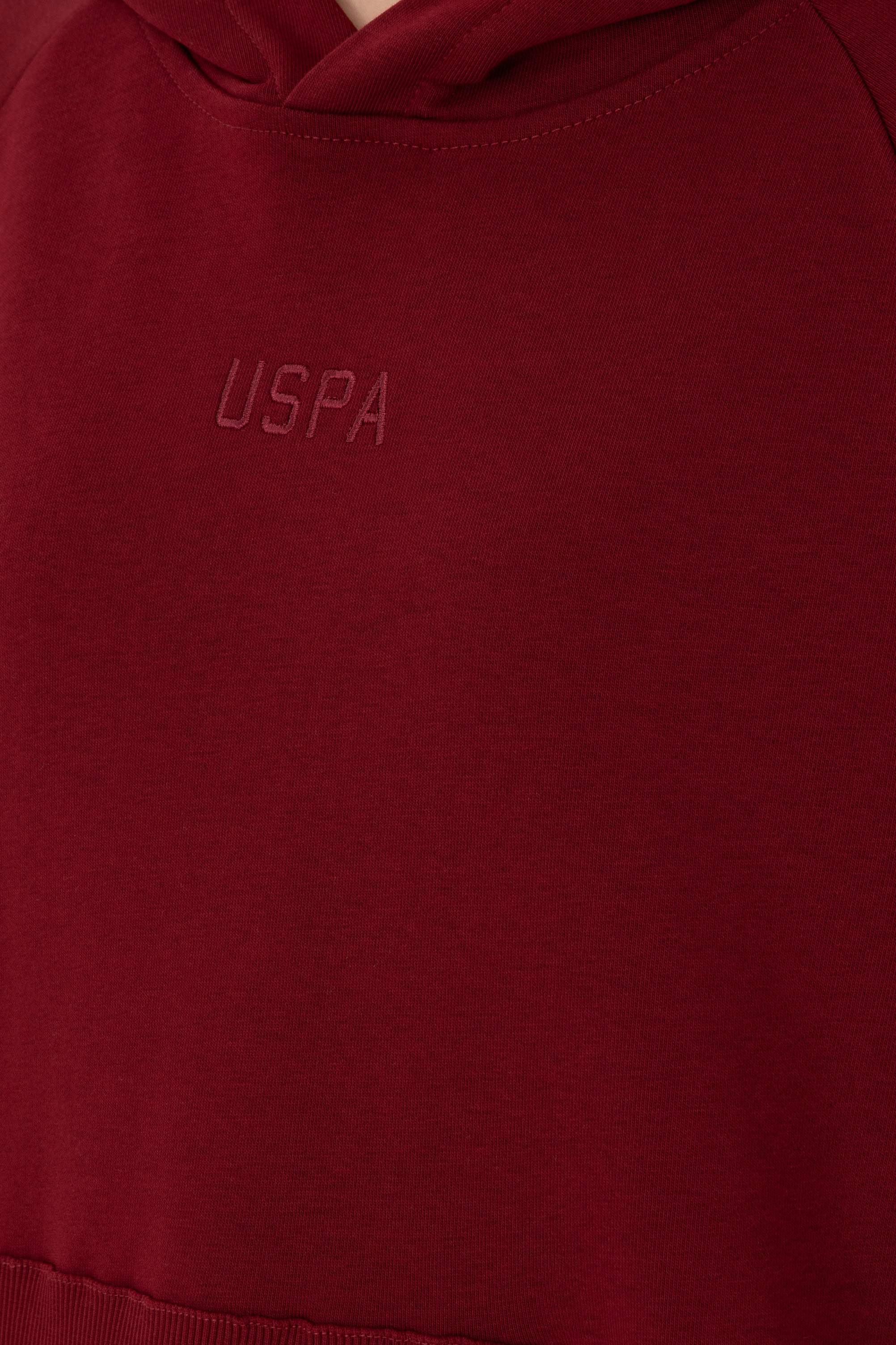 Kadın Bordo Kapüşonlu Sweatshirt - Image 7