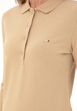 Kadın Kum Basic Polo Yaka Sweatshirt - 50296941081