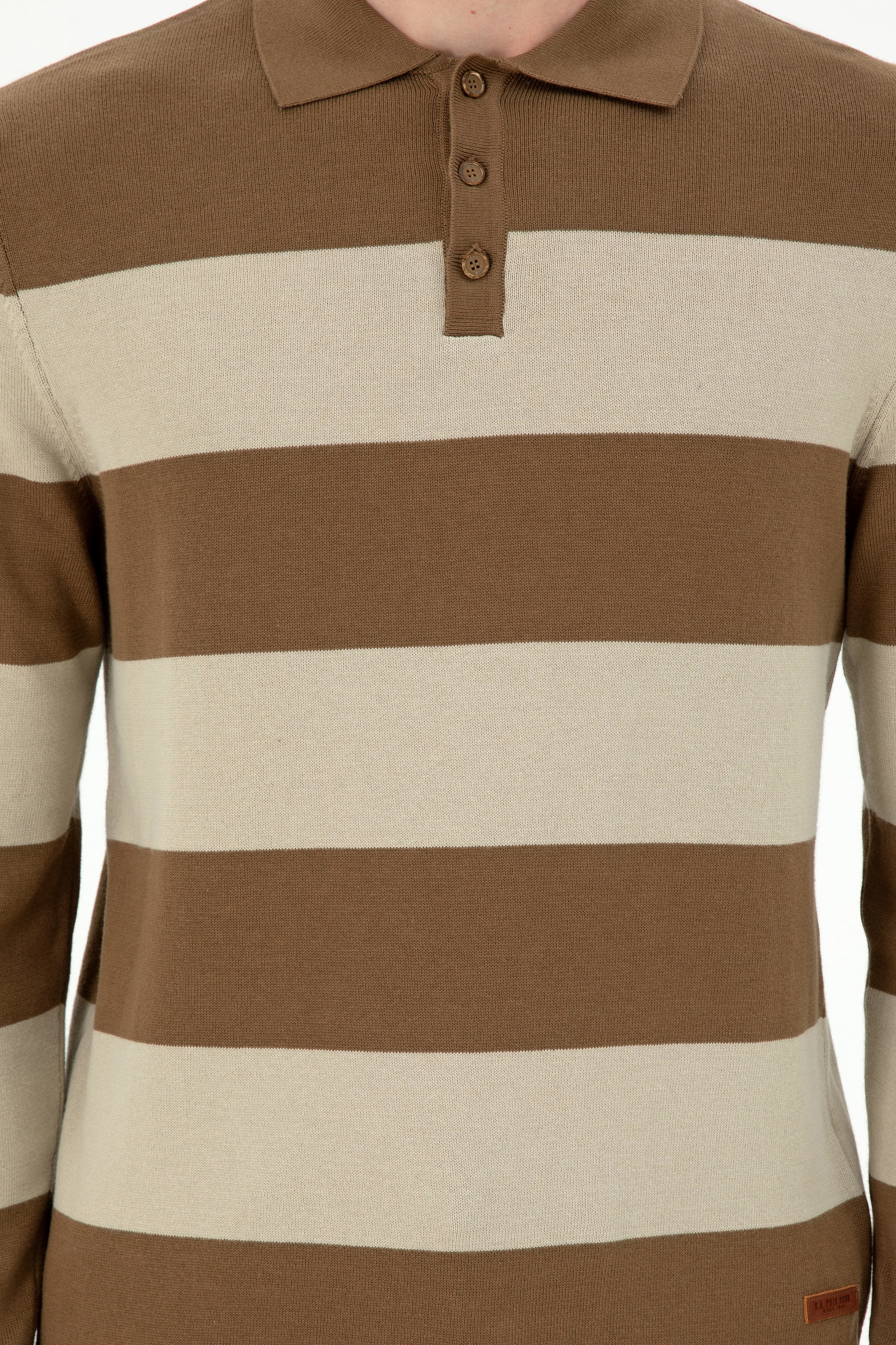 Erkek Regular Fit Polo Yaka Haki Kazak - Image 6
