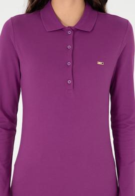 Kadın Menekşe Basic Polo Yaka Sweatshirt - 50296941092