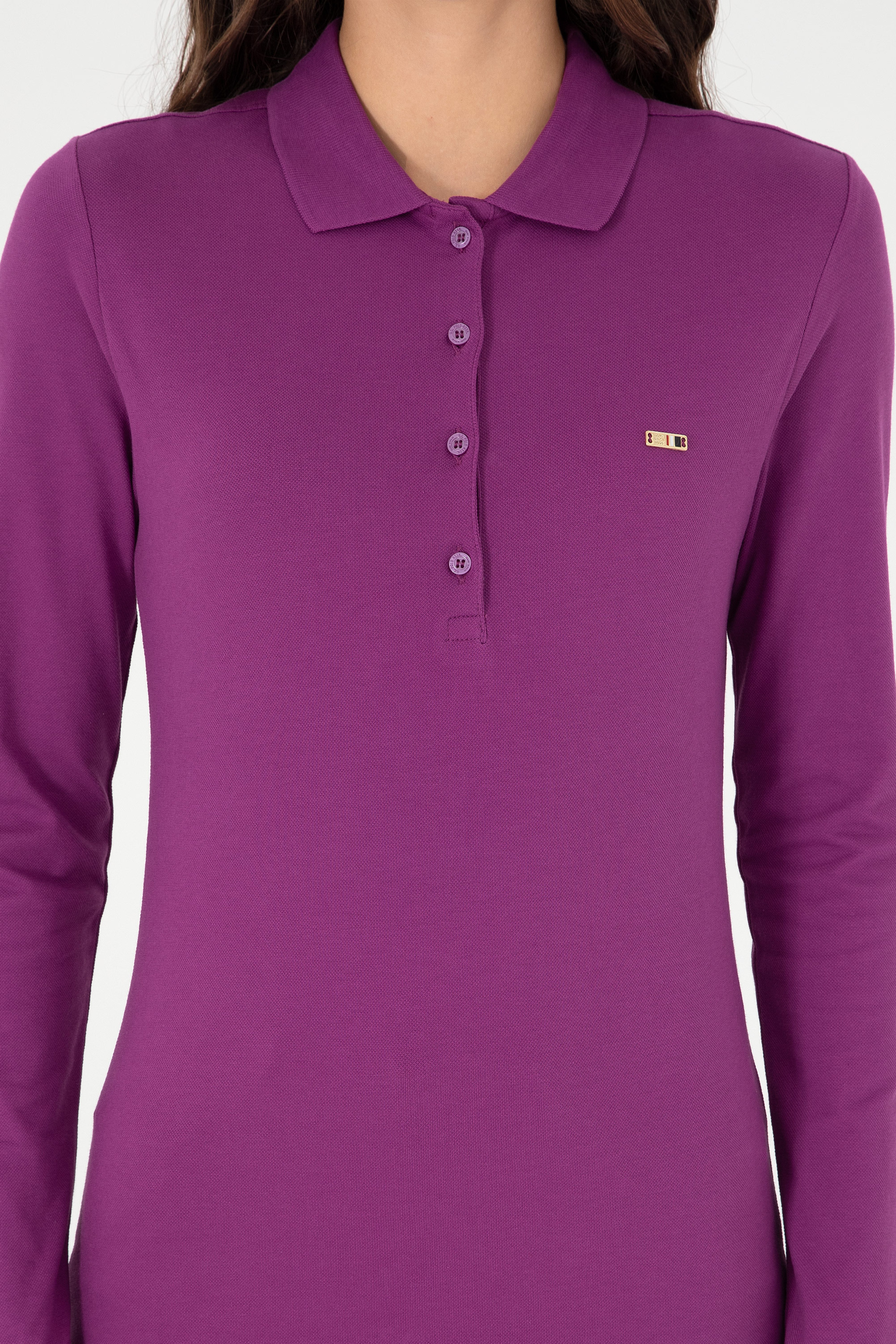 Kadın Menekşe Basic Polo Yaka Sweatshirt