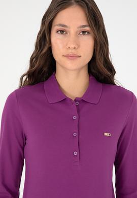 Kadın Menekşe Basic Polo Yaka Sweatshirt - 50296941092