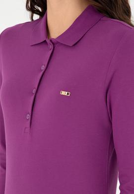 Kadın Menekşe Basic Polo Yaka Sweatshirt - 50296941092
