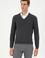 Erkek Slim Fit V Yaka Antrasit Melanj Kazak