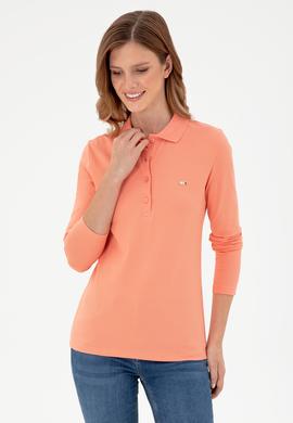 Kadın Somon Basic Polo Yaka Sweatshirt - 50296941064