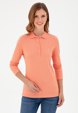 Kadın Somon Basic Polo Yaka Sweatshirt - 50296941064