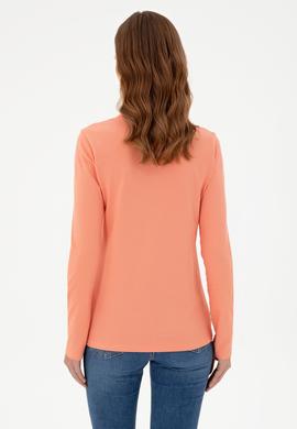 Kadın Somon Basic Polo Yaka Sweatshirt - 50296941064