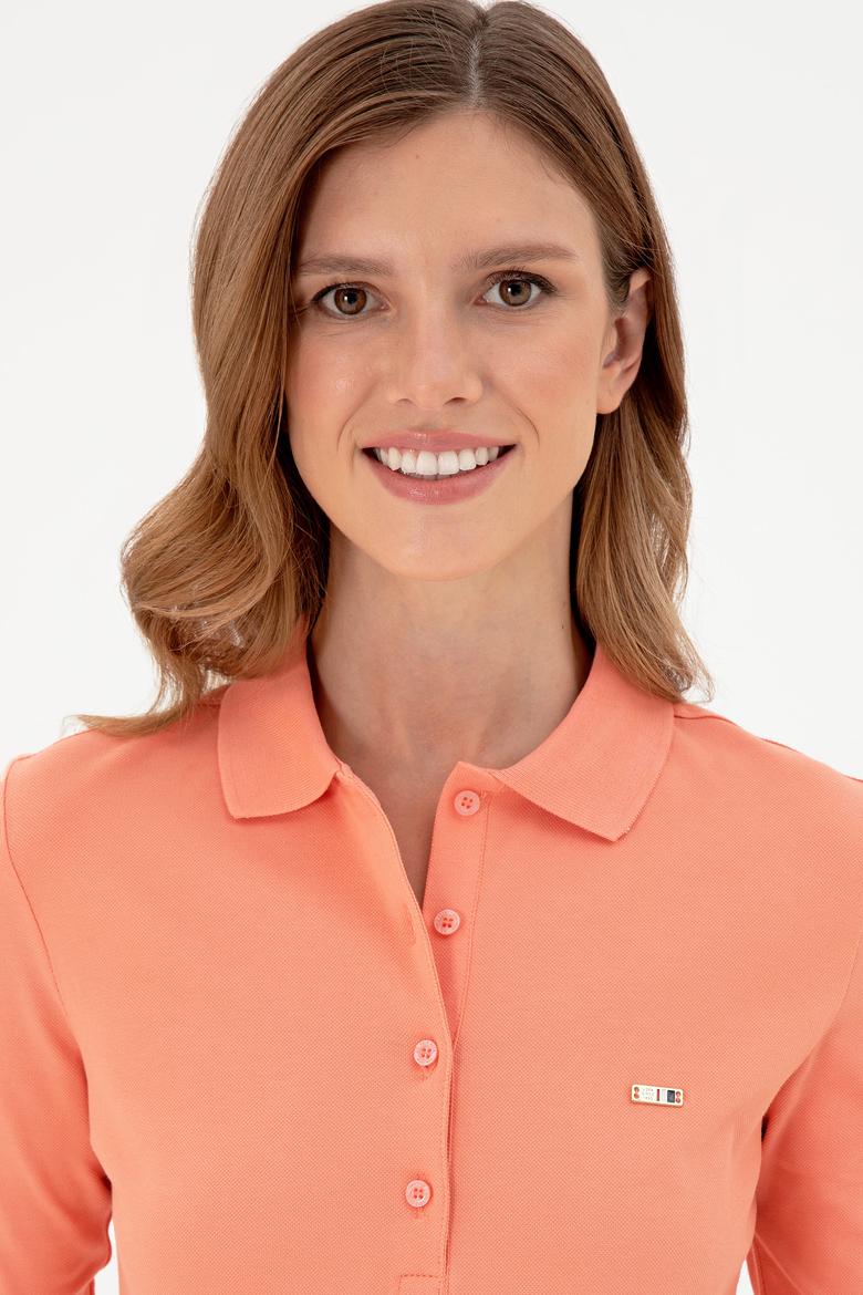 Kadın Somon Basic Polo Yaka Sweatshirt - 50296941064