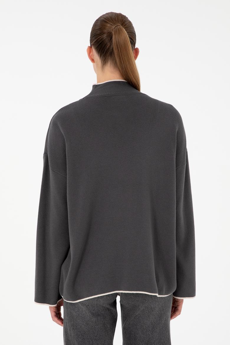 Kadın Antrasit Balıkçı Yaka Kazak - 50297069030